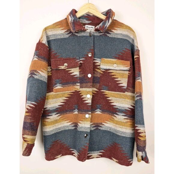 Prissy Jane Aztec Southwest Button Down Jacket Size Medium - Picture 1 of 6